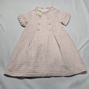 Charming Pink Checkered Kids Dress